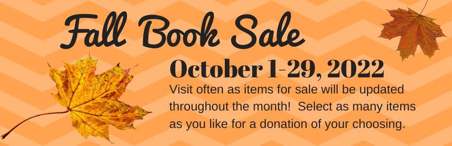 Information about the Friends of the New Carlisle Public Library Fall Book Sale.  Call 937-845-3601 for more information.